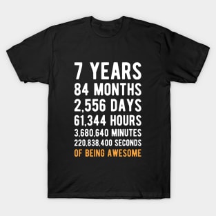 T Years 84 Months Days Hourse Of Being Awesome T-Shirt